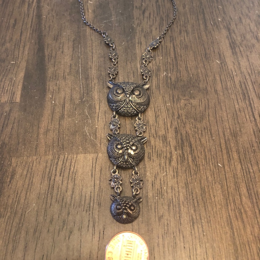 Owl face necklace